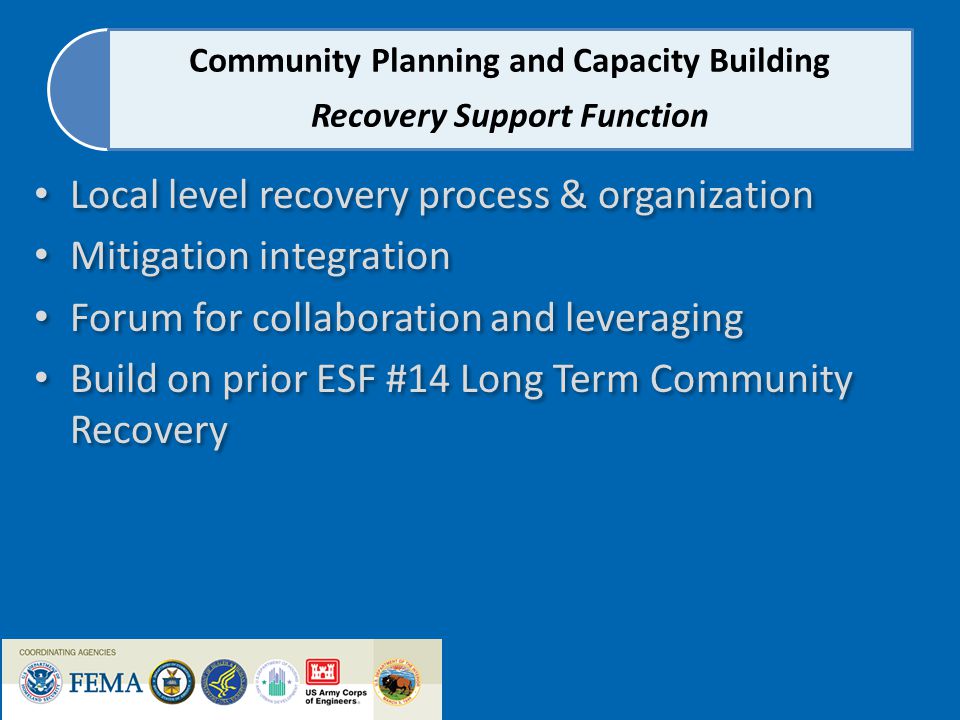 Community Planning and Capacity Building Recovery Support Function