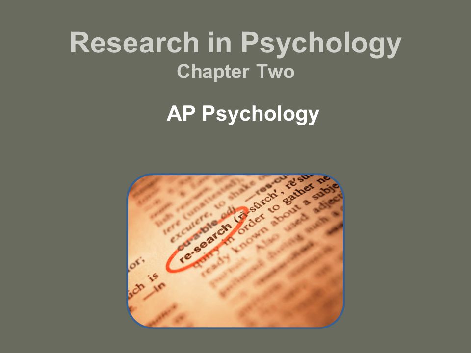 Research in Psychology Chapter Two