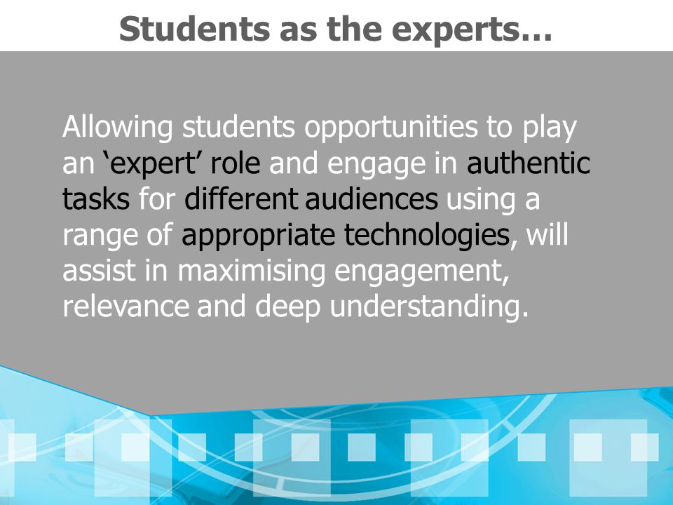 Students as the experts…