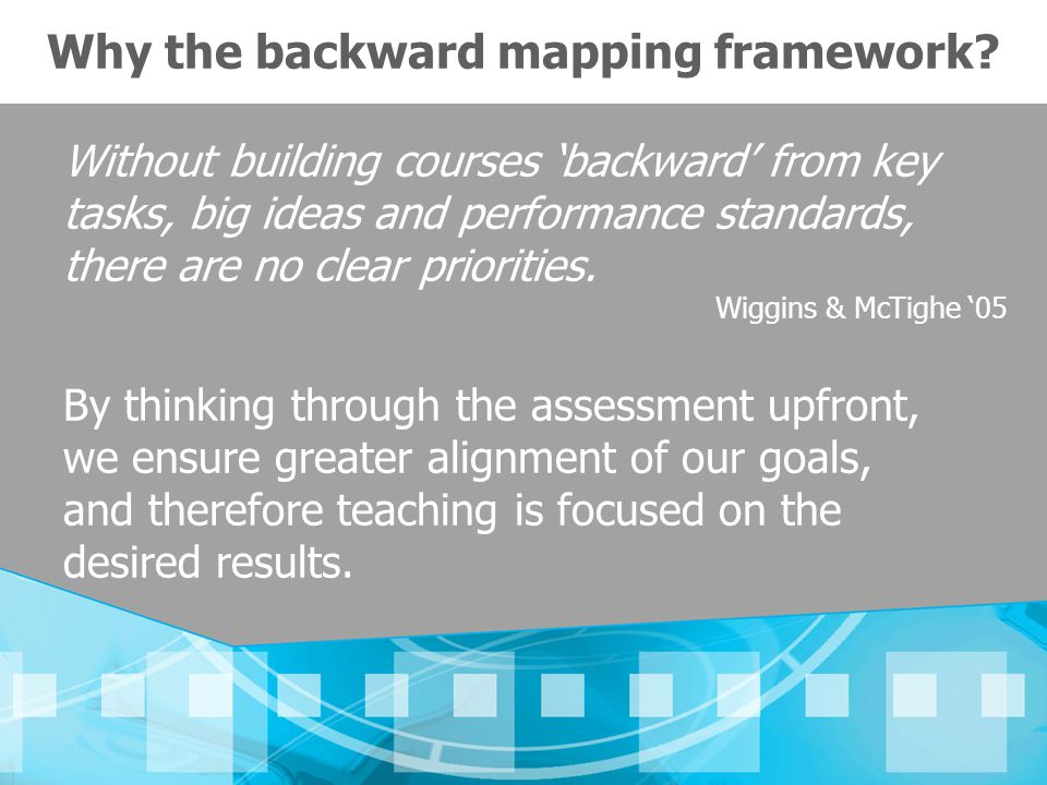 Why the backward mapping framework