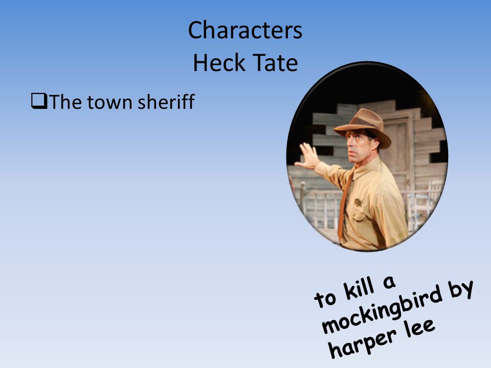 Characters Heck Tate The town sheriff