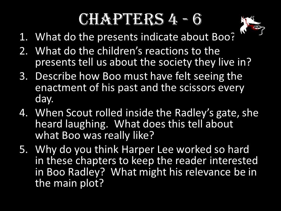 Chapters What do the presents indicate about Boo
