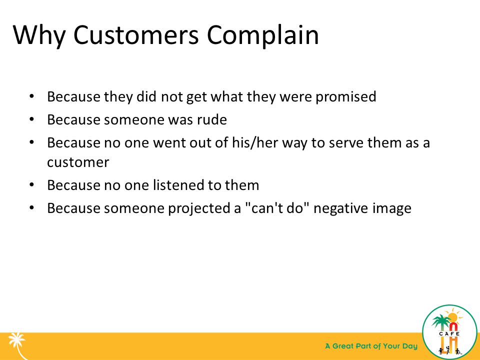 Why Customers Complain