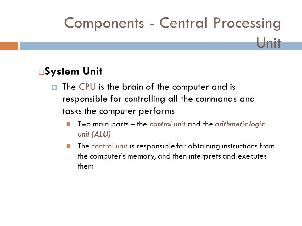 Components - Central Processing Unit