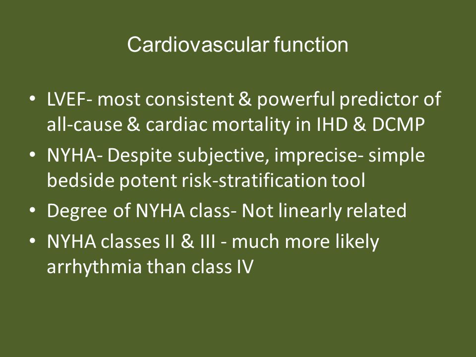 Cardiovascular function