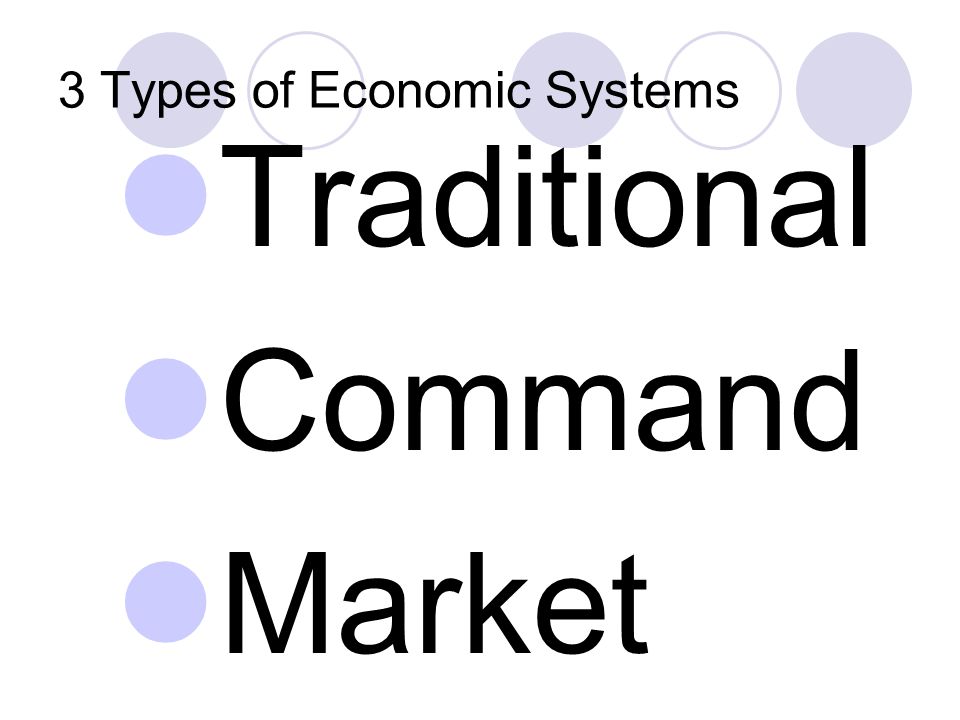 3 Types of Economic Systems