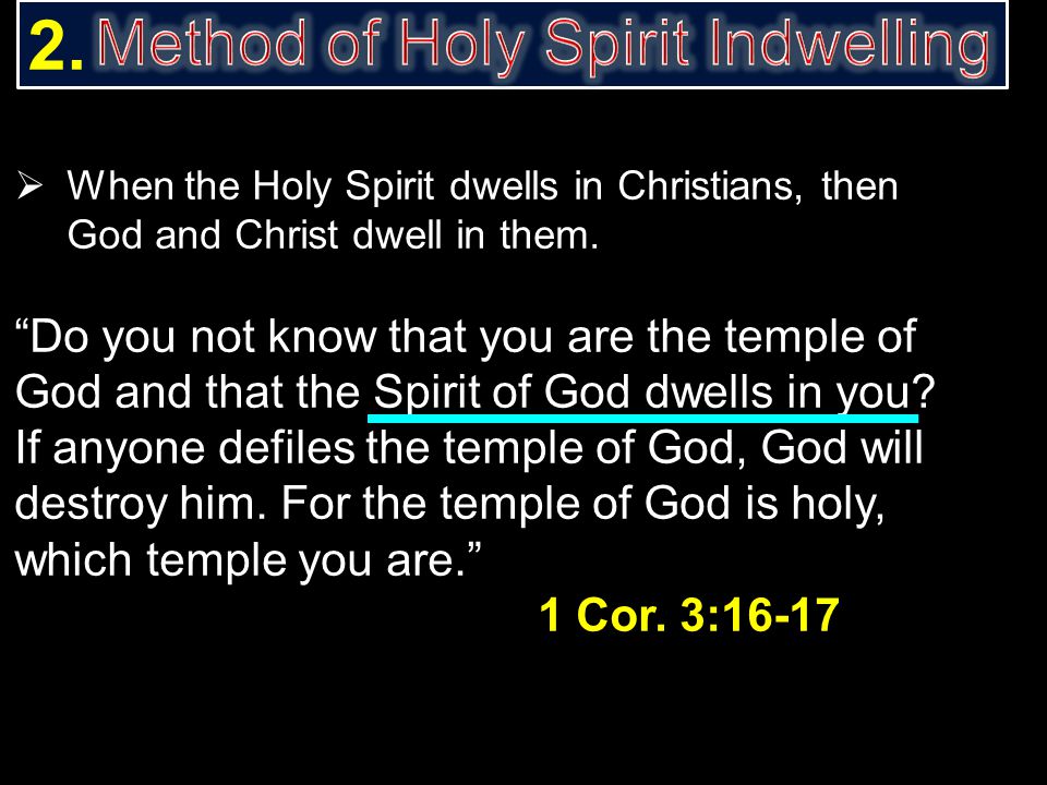 Method of Holy Spirit Indwelling
