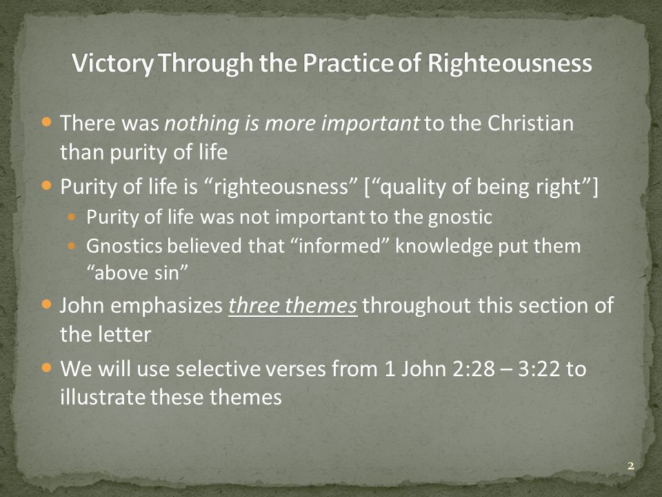 Victory Through the Practice of Righteousness