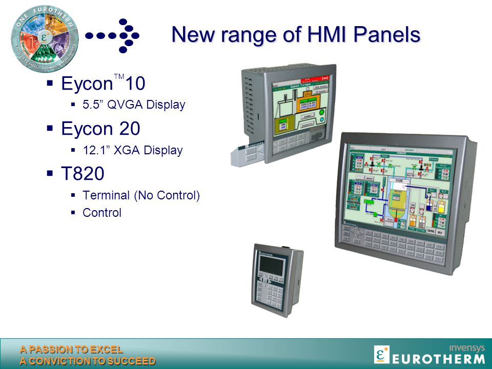 New range of HMI Panels EyconTM10 Eycon 20 T QVGA Display