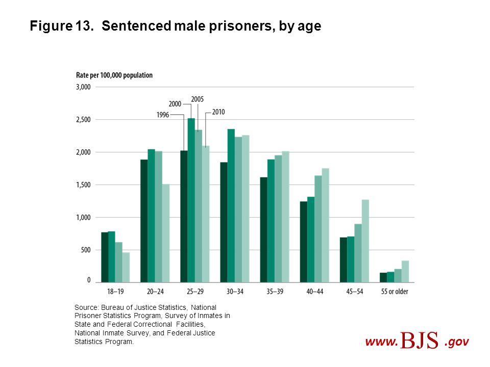 Figure 13. Sentenced male prisoners, by age