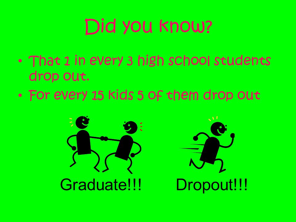 Did you know Graduate!!! Dropout!!!
