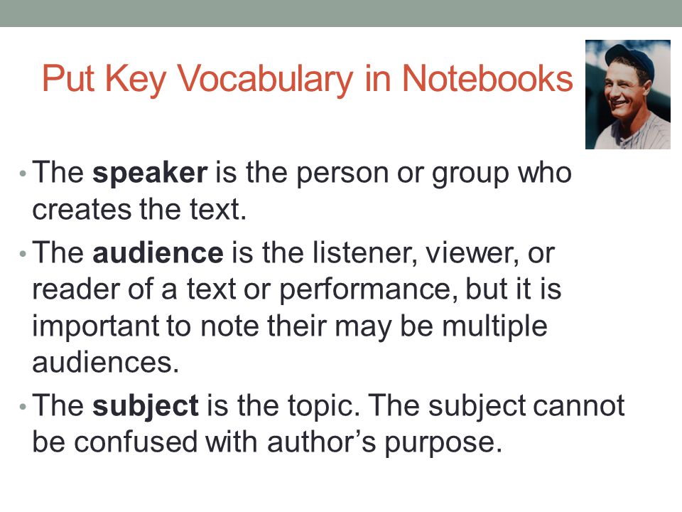 Put Key Vocabulary in Notebooks