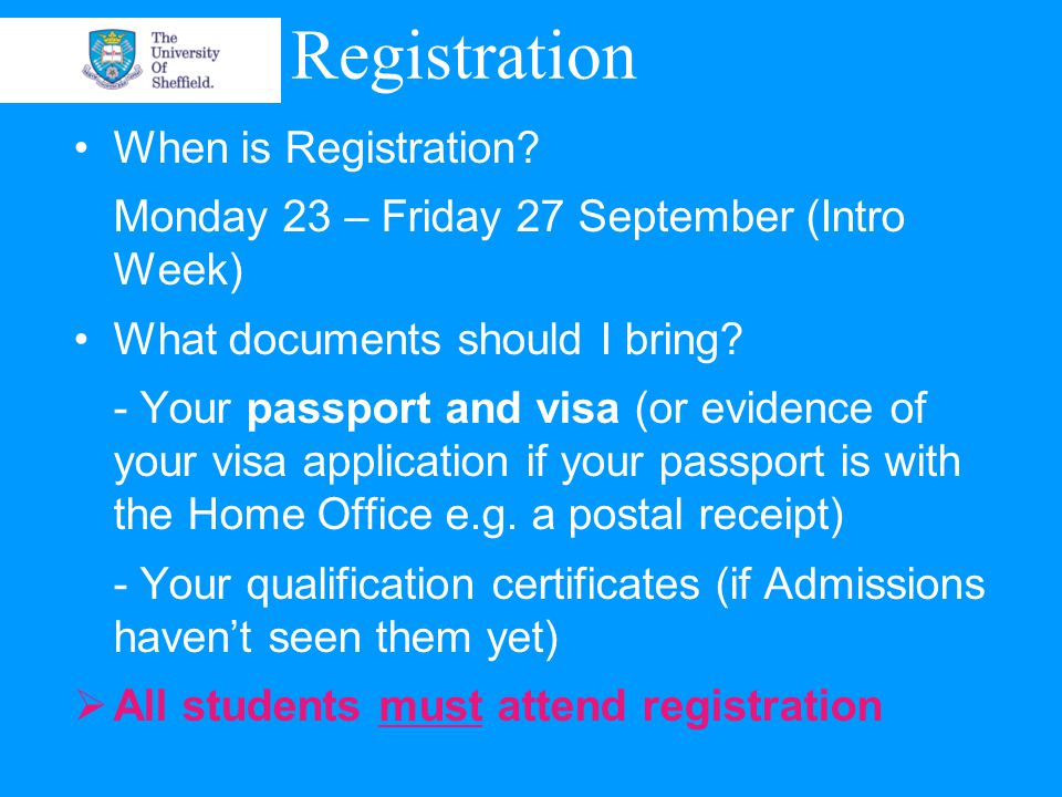 Registration When is Registration