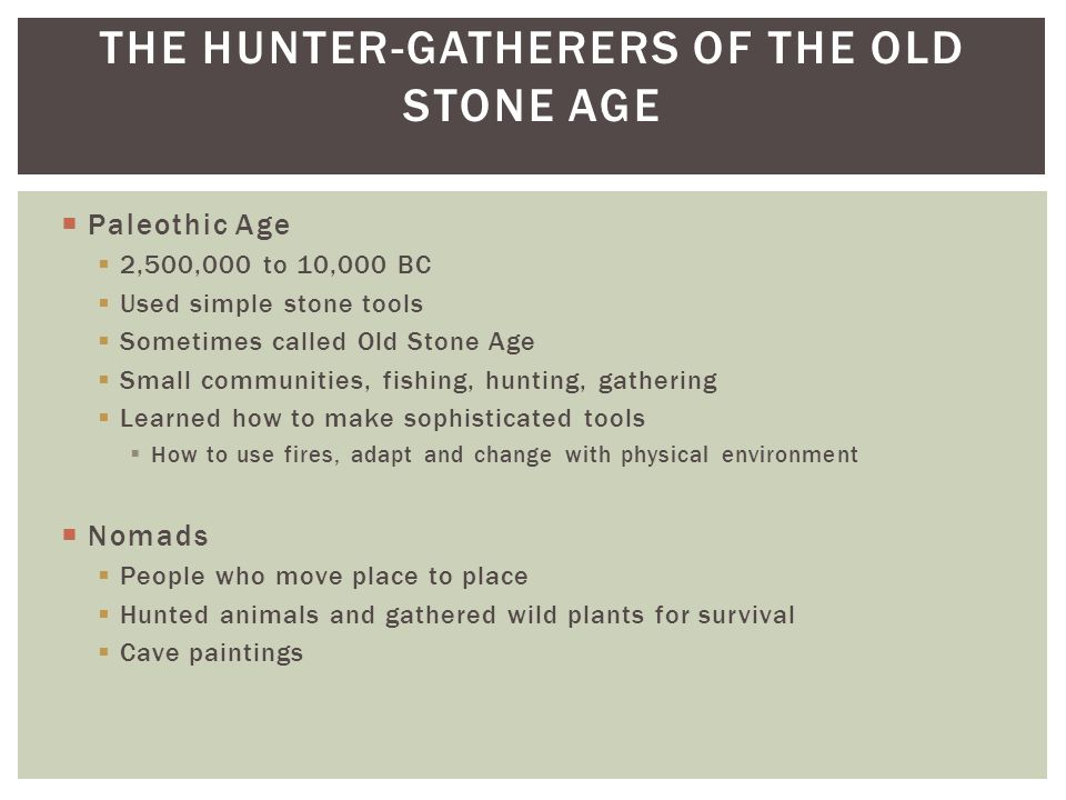 The Hunter-Gatherers of the Old Stone Age