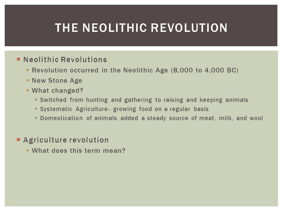 The Neolithic revolution