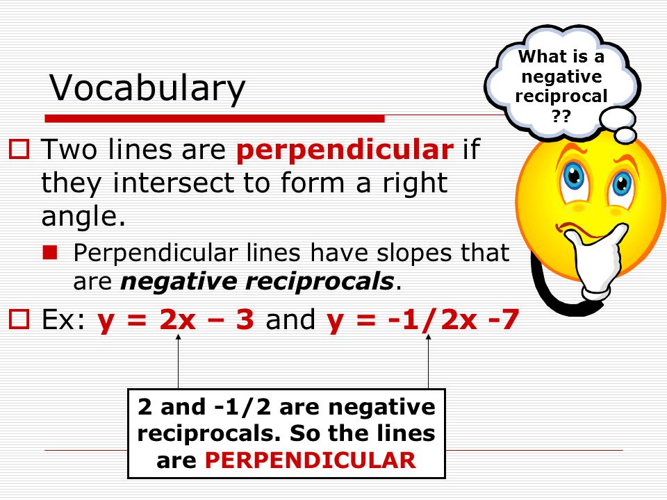 What is a negative reciprocal