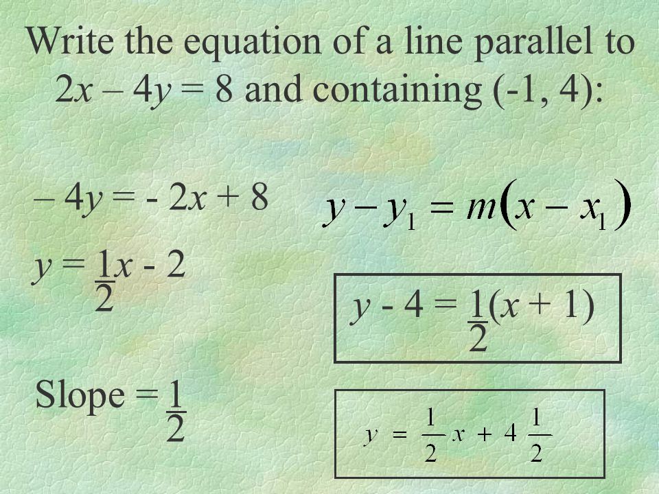 Write the equation of a line parallel to