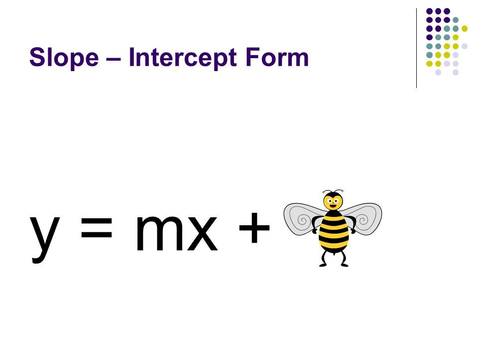 Slope – Intercept Form y = mx +