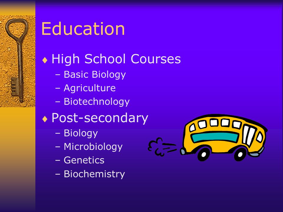 Education High School Courses Post-secondary Basic Biology Agriculture