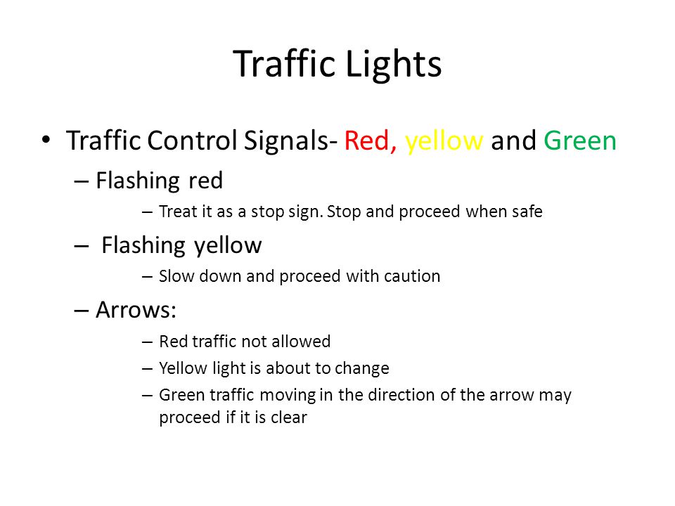 Traffic Lights Traffic Control Signals- Red, yellow and Green