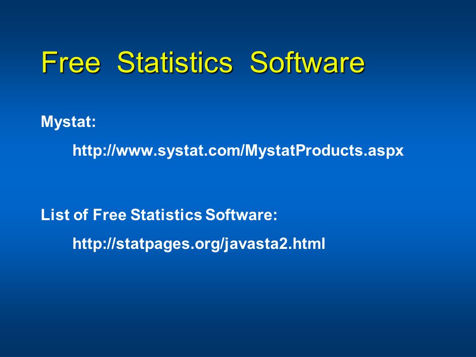 Free Statistics Software