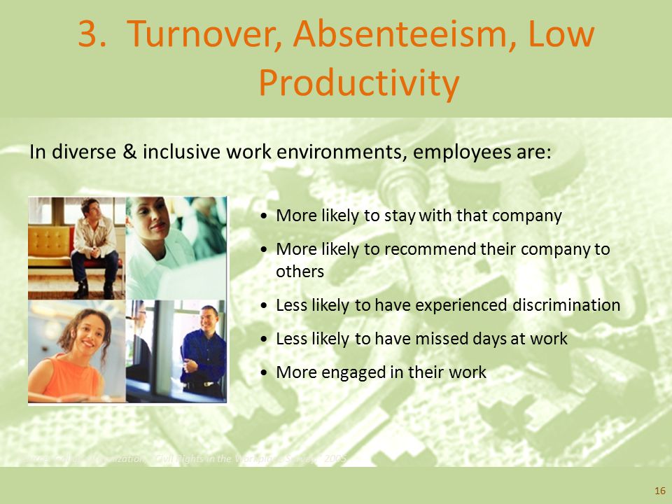 3. Turnover, Absenteeism, Low Productivity