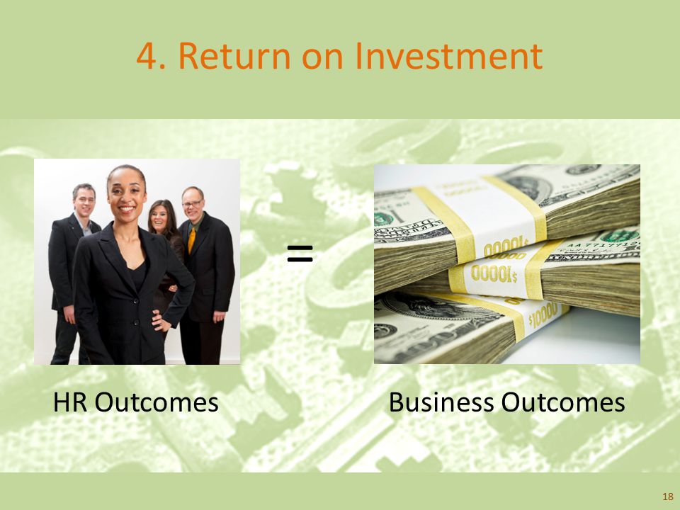 = 4. Return on Investment HR Outcomes Business Outcomes
