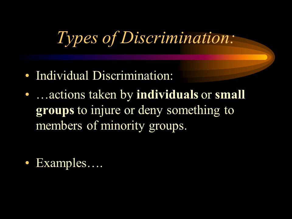 Types of Discrimination: