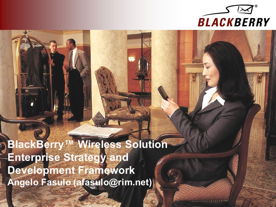 BlackBerry™ Wireless Solution Enterprise Strategy and Development Framework Angelo Fasulo