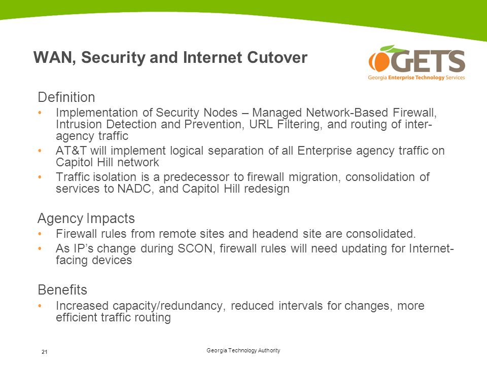 WAN, Security and Internet Cutover