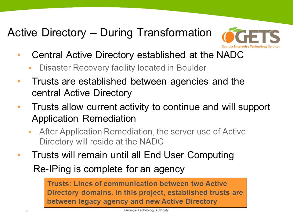 Active Directory – During Transformation