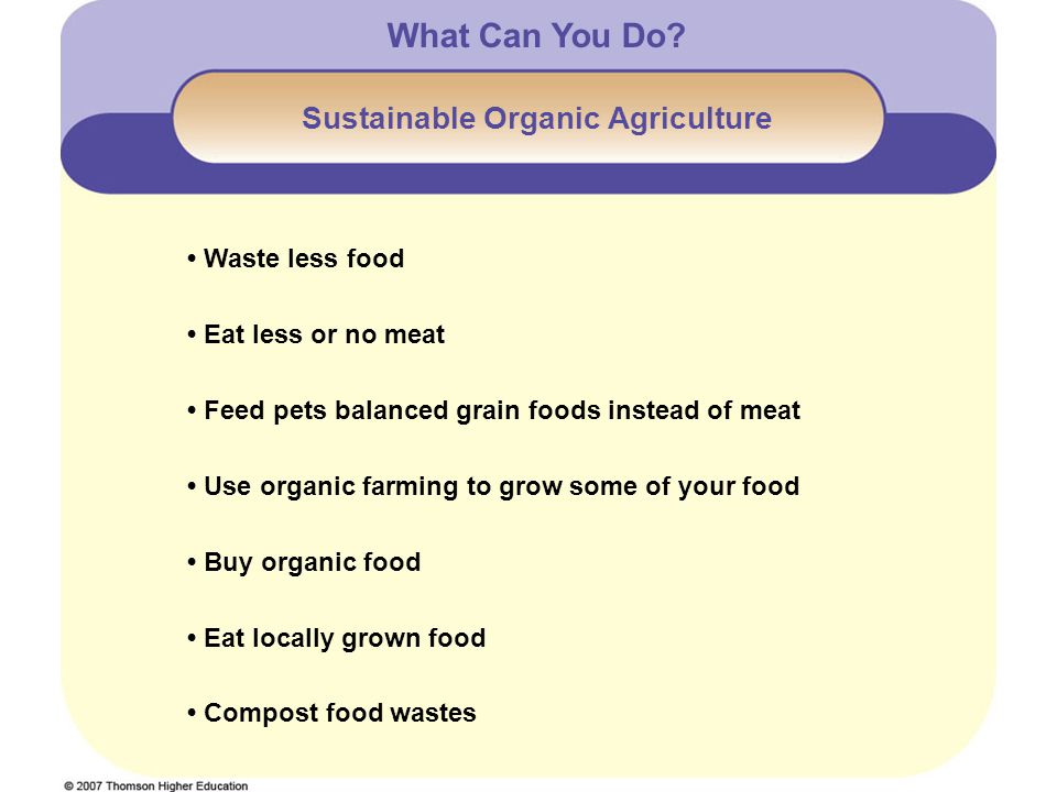 Sustainable Organic Agriculture