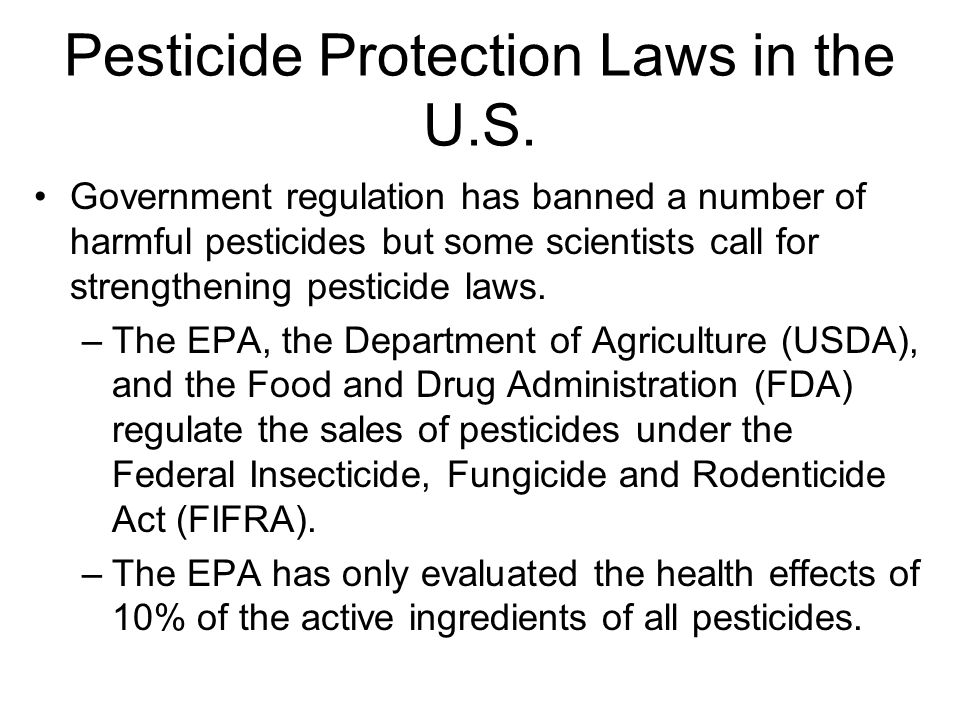 Pesticide Protection Laws in the U.S.