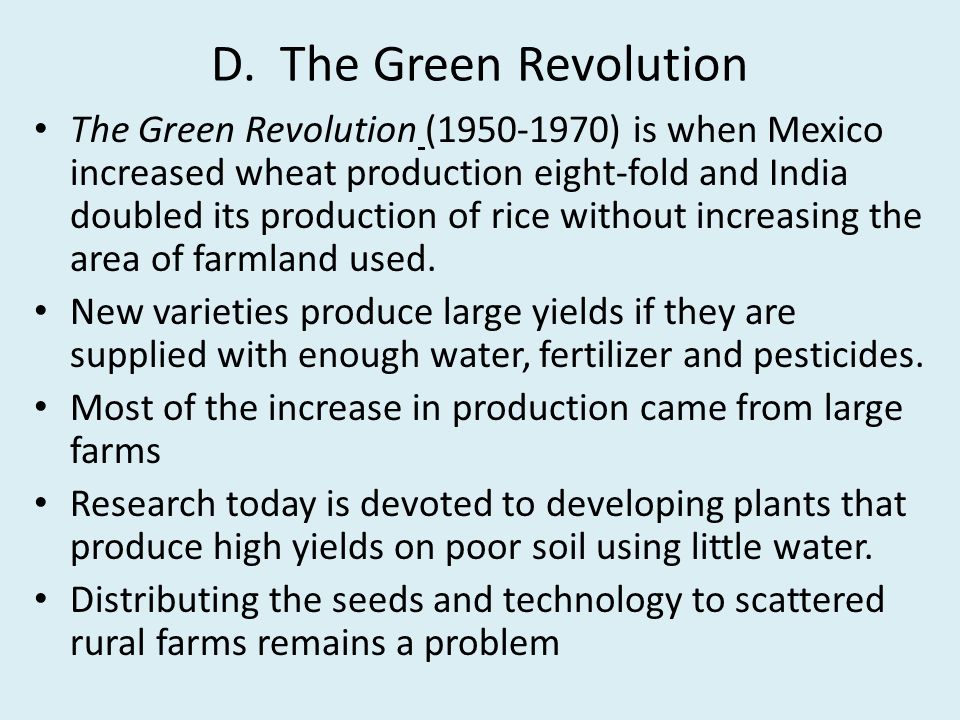 D. The Green Revolution
