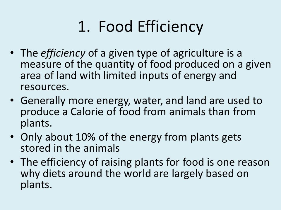 1. Food Efficiency