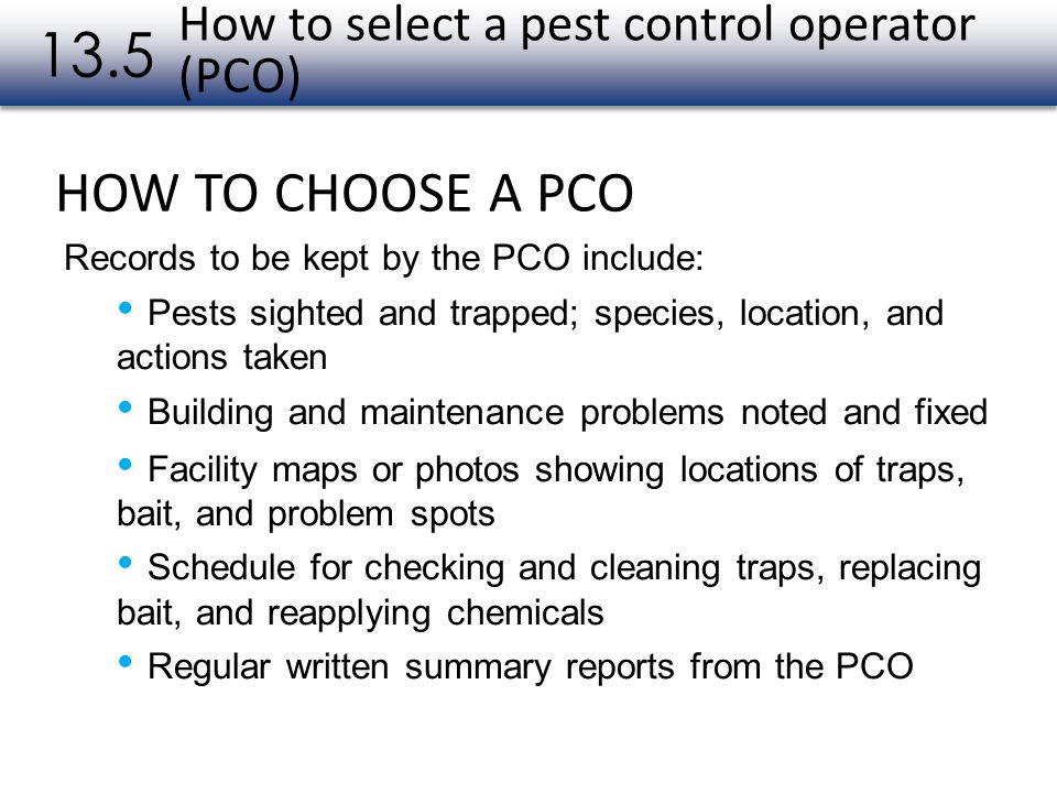 How to select a pest control operator (PCO)