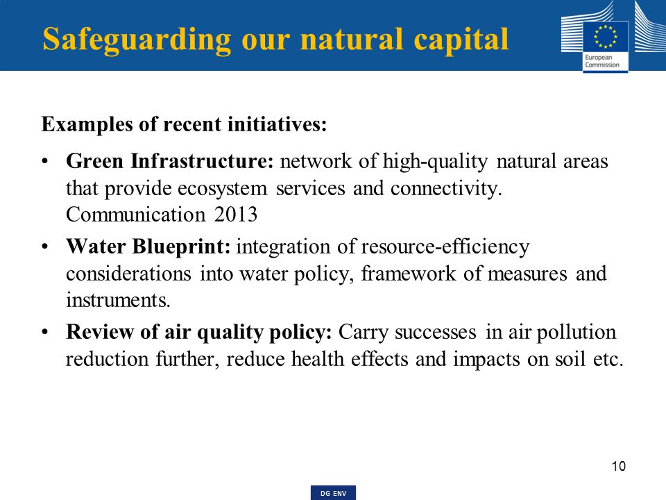 Green economy package, 2014 Review of targets in the area of waste management and improvements in implementation.