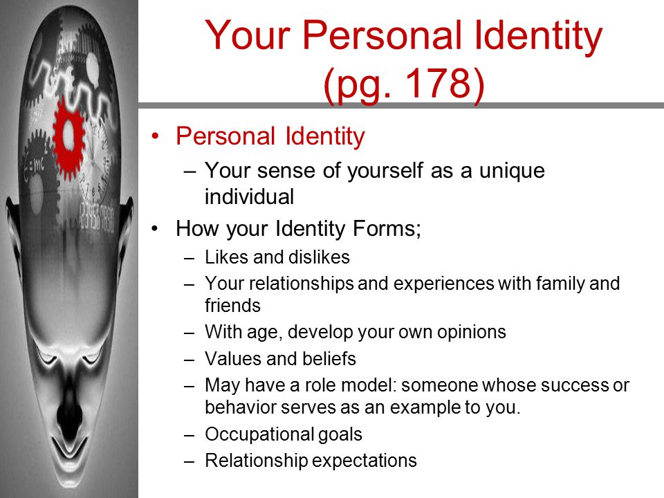 Your Personal Identity (pg. 178)