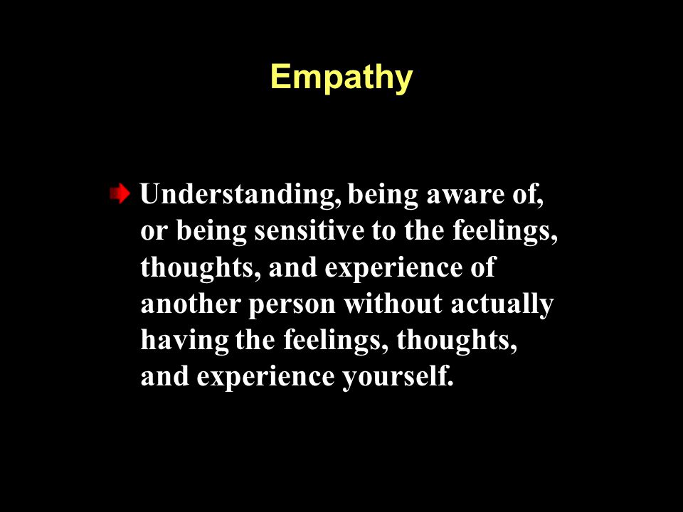 Empathy Understanding, being aware of,