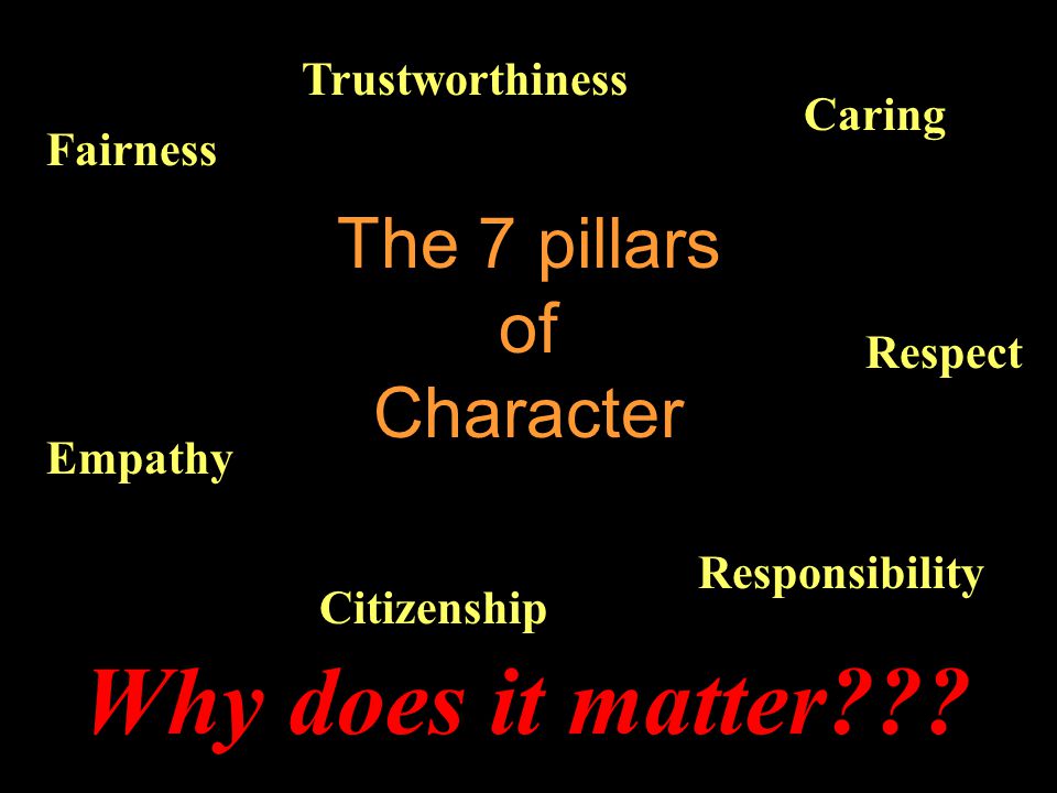 Why does it matter The 7 pillars of Character Trustworthiness