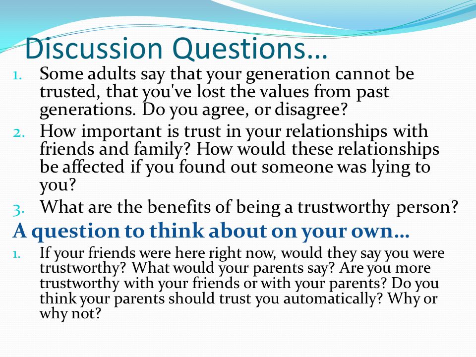 Discussion Questions…