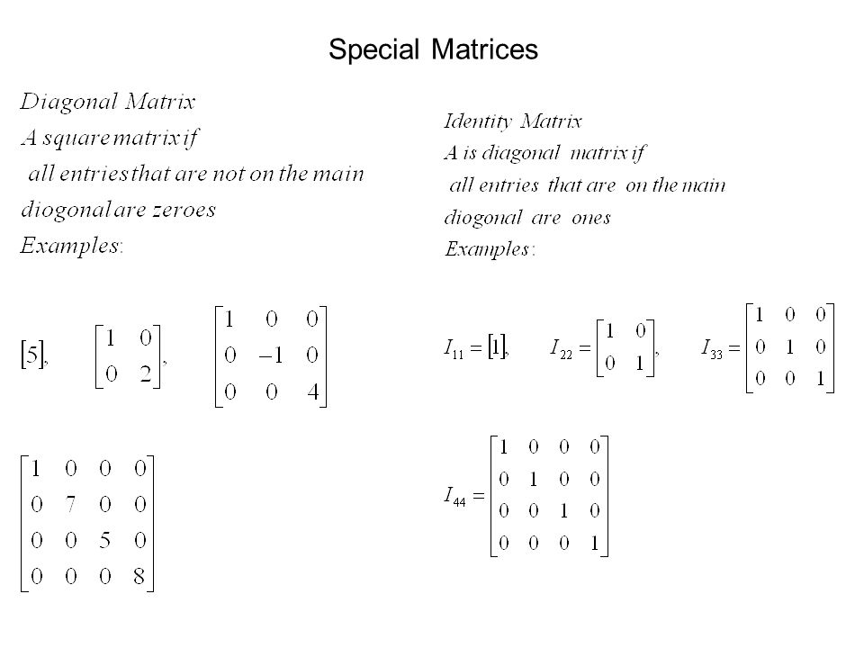 Special Matrices