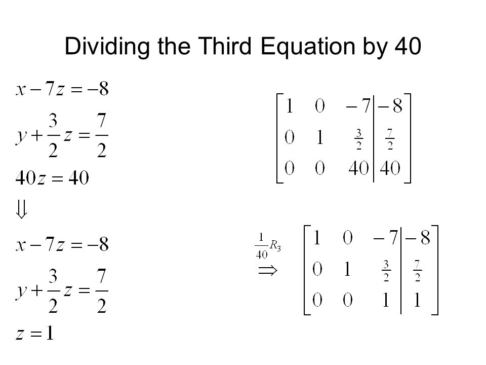 Dividing the Third Equation by 40