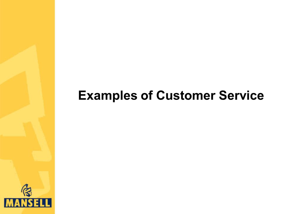 Examples of Customer Service