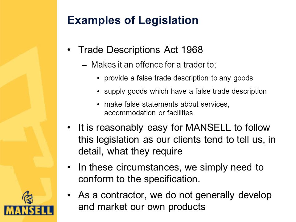 Examples of Legislation
