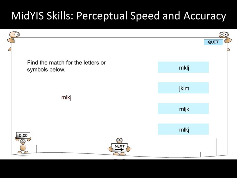 MidYIS Skills: Perceptual Speed and Accuracy
