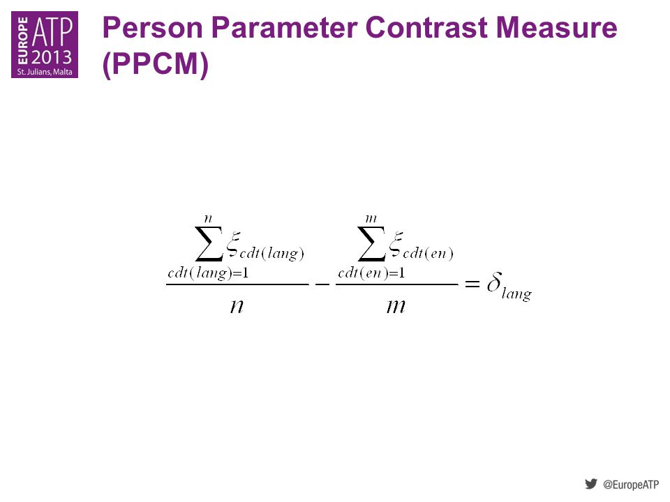 Person Parameter Contrast Measure (PPCM)