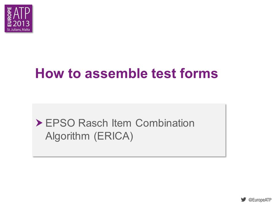 How to assemble test forms