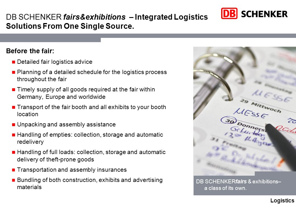 DB SCHENKER fairs&exhibitions – Integrated Logistics Solutions From One Single Source.