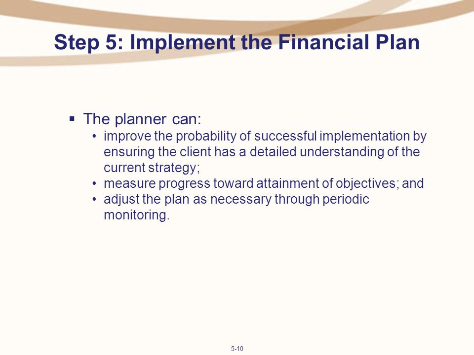 Step 5: Implement the Financial Plan